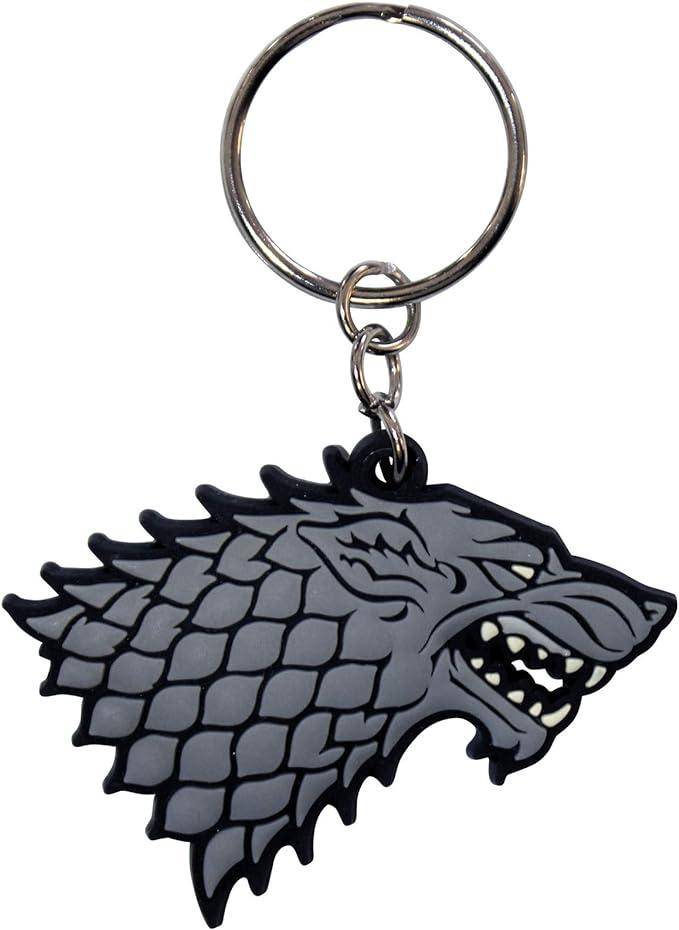 Game of Thrones - Geschenkset Haus Stark - Glas, Schlüsselanhänger & Tasse