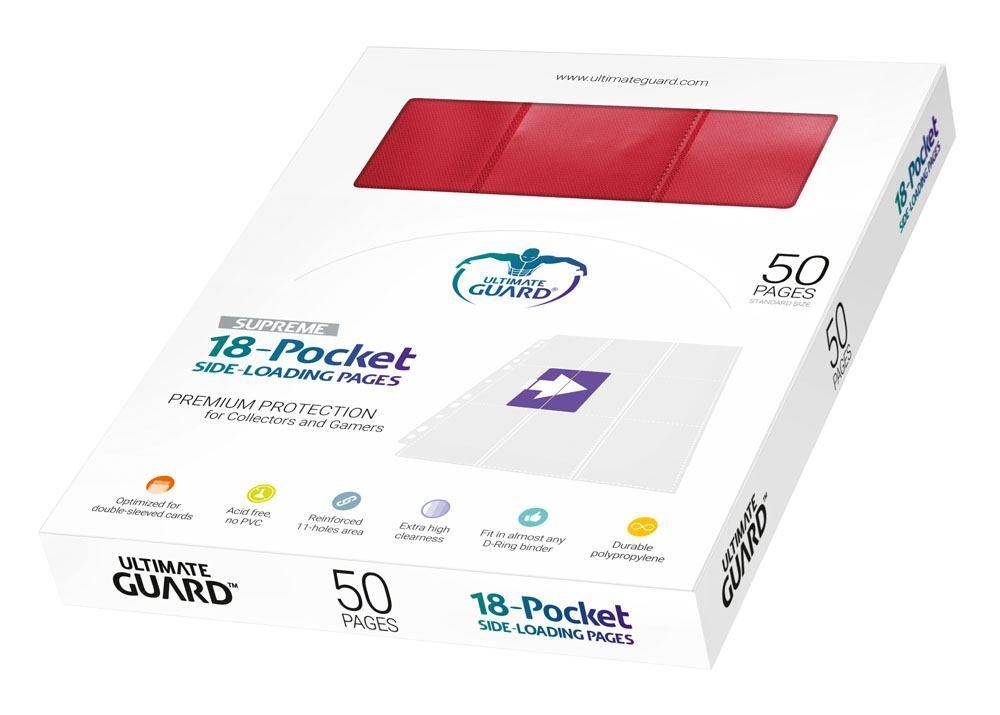 Ultimate Guard - Kartenseiten 18 Taschen Seiteneinschub - Rot (50)