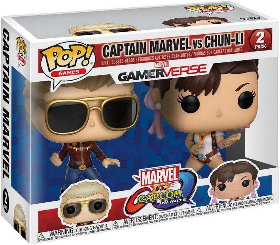 Marvel - POP! 2er-Pack Captain Marvel vs. Chun-Li