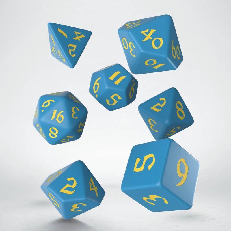 Q Workshop - Würfel Set Classic Runic RPG - Blau & Gelb - 7