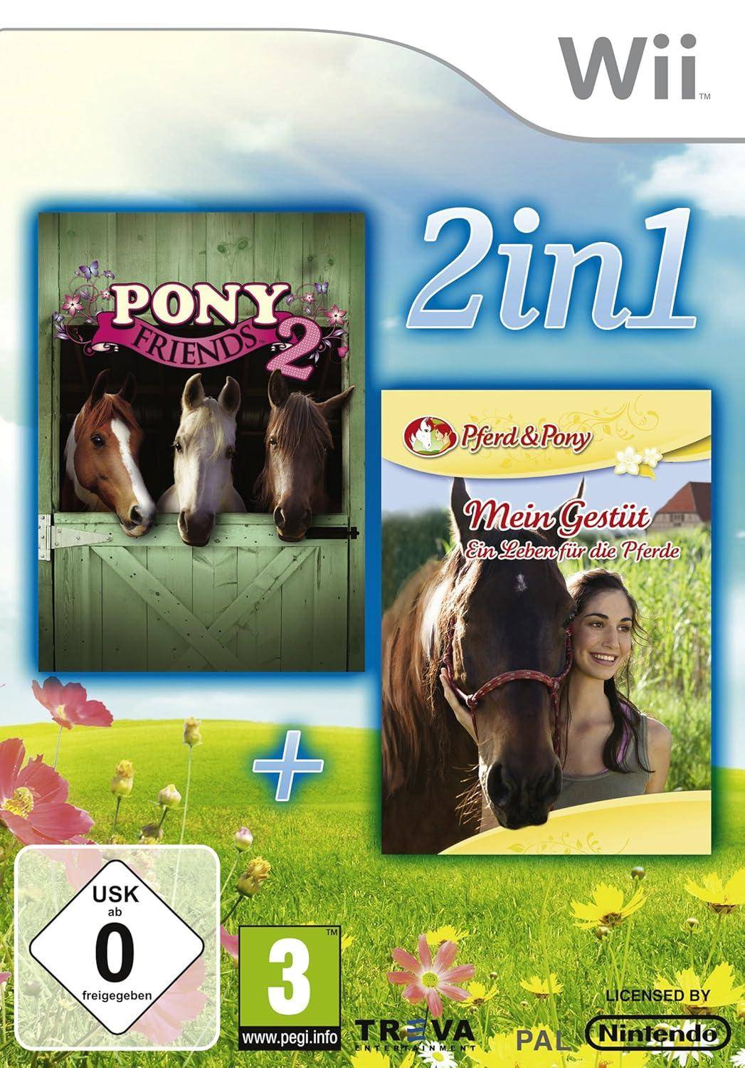 Wii - 2 In 1 Pony Friends 2 + Mein Gestüt Ein Leben Für Pferde (Gebraucht)