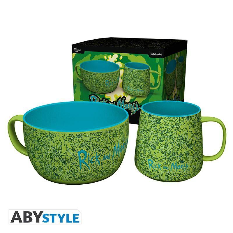 Rick & Morty - Geschenkset Frühstück Tasse 335ml + Schüssel 690ml