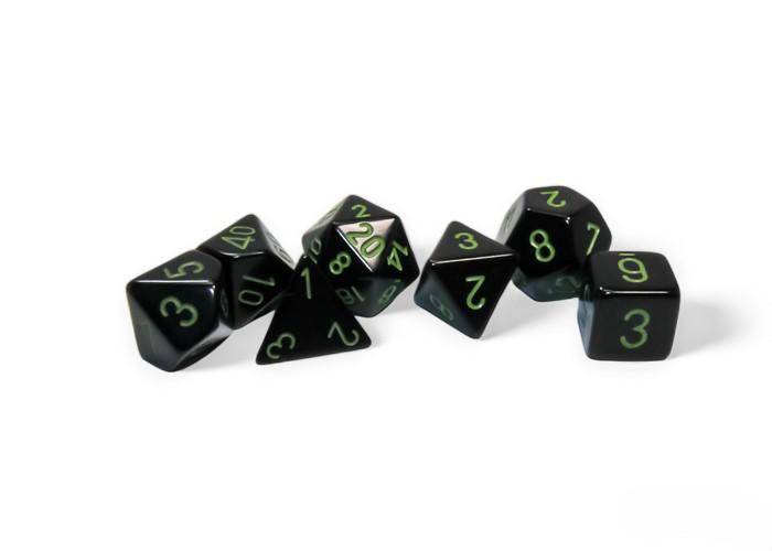 Chessex - Würfelset Black/Green - 7 Stk