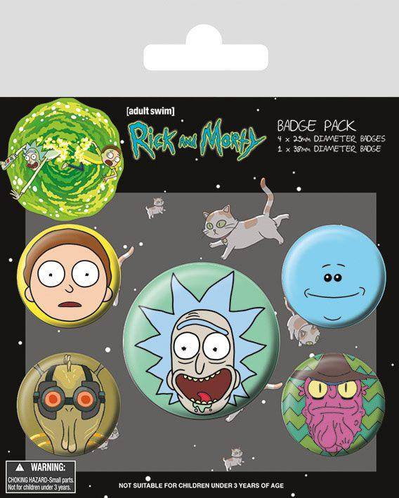 Rick and Morty Ansteck-Buttons 5er-Pack Heads