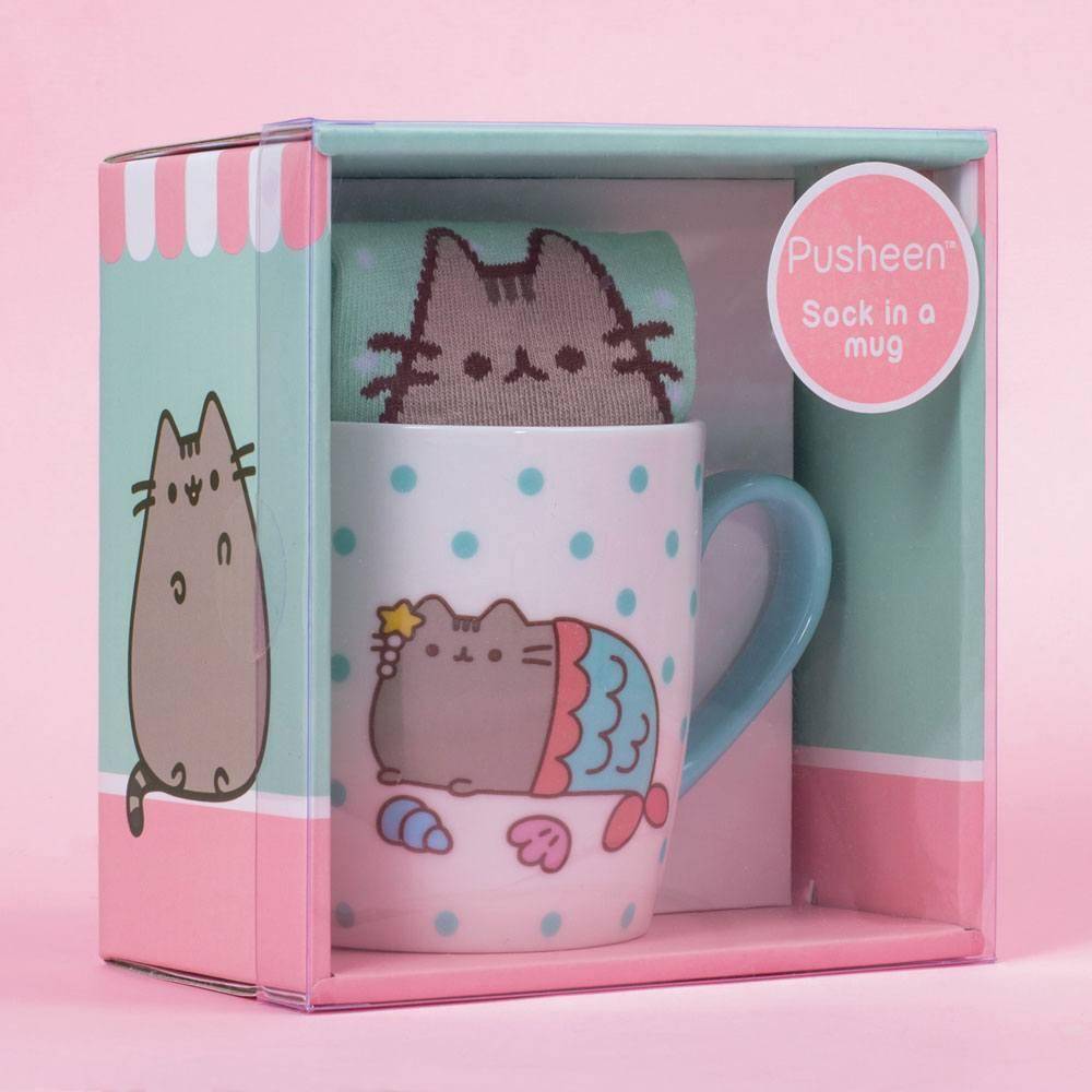 Pusheen Tasse mit Socken Mermaid