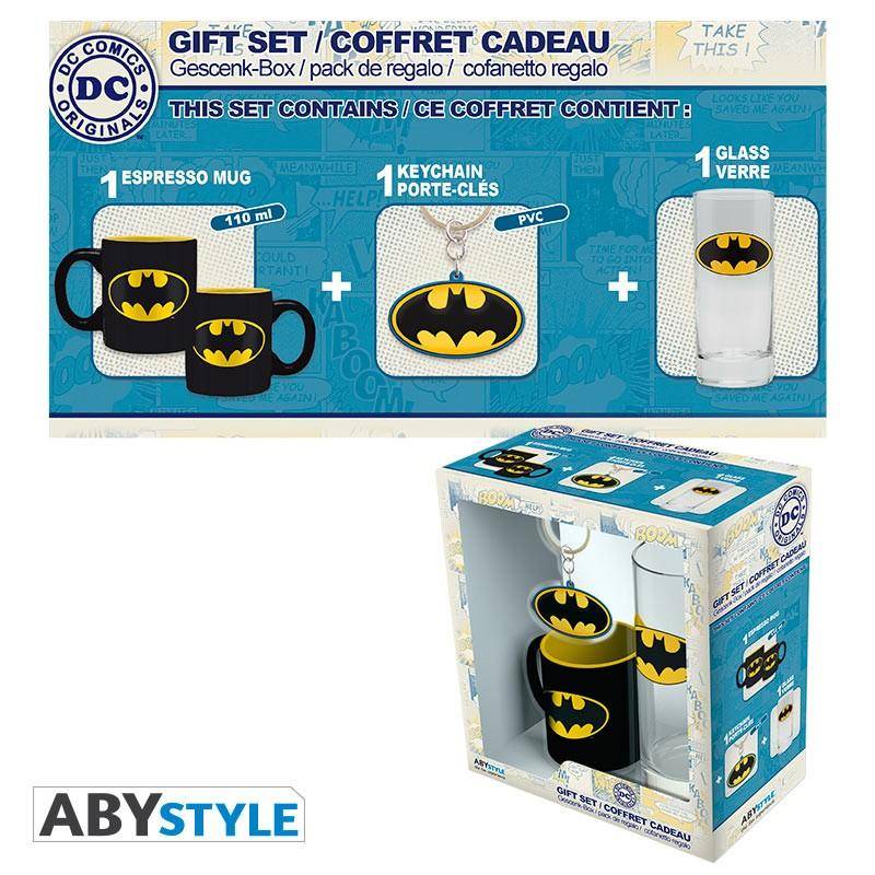 DC Comics Pack Batman Espressotasse + Schlüsselanhänger + Glas