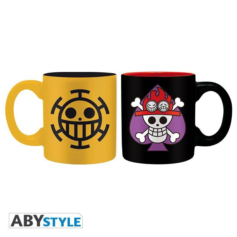 One Piece - Set 2 Espressotassen - 110 ml - Ace & Trafalgar Embleme