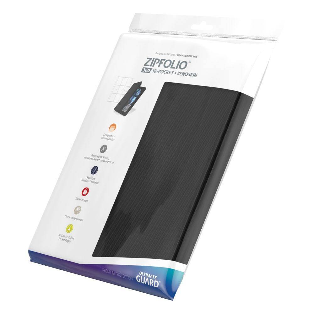 Ultimate Guard - Kartenportfolio Zipfolio 360 - 18-Pocket XenoSkin Mini American Schwarz