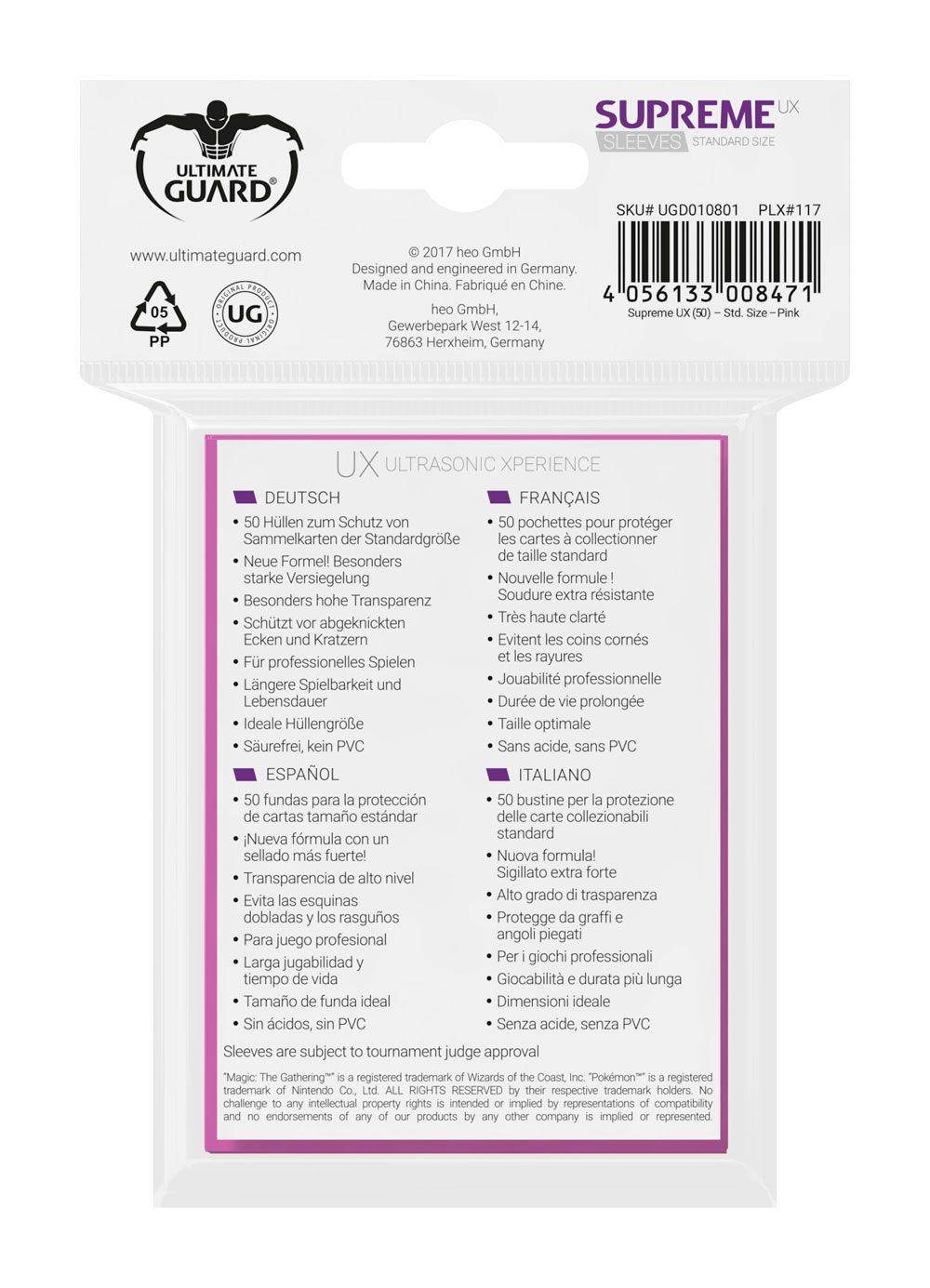 Ultimate Guard Supreme UX Sleeves Standardgröße Pink (50)