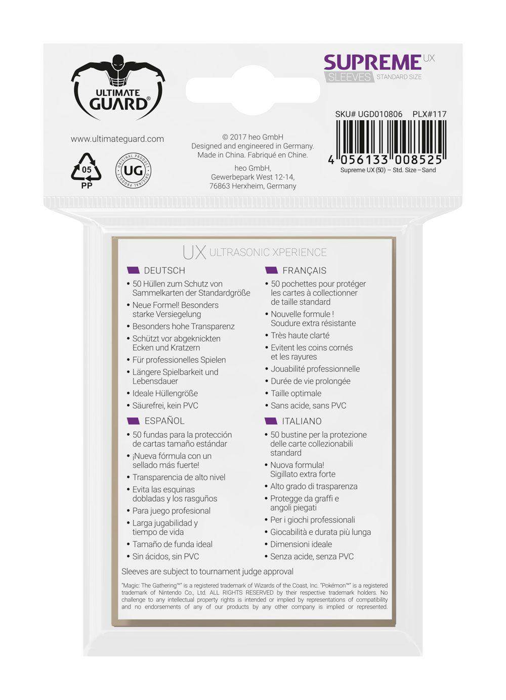 Ultimate Guard Supreme UX Sleeves Standardgröße Sand (50)