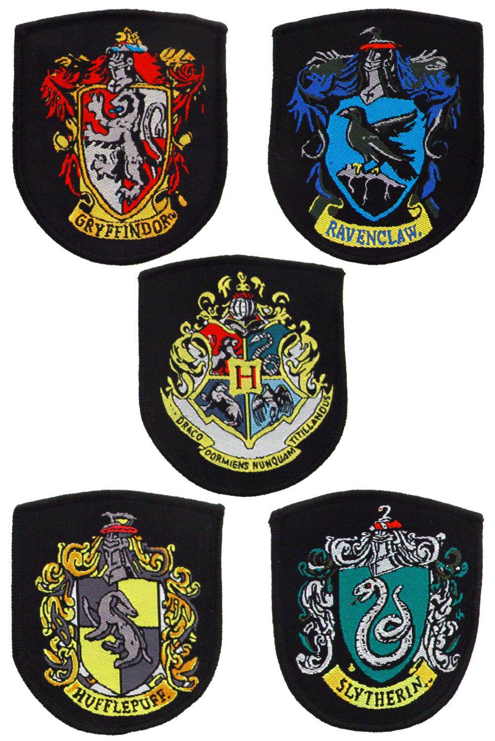 Harry Potter Aufnäher 5er-Pack Hauswappen