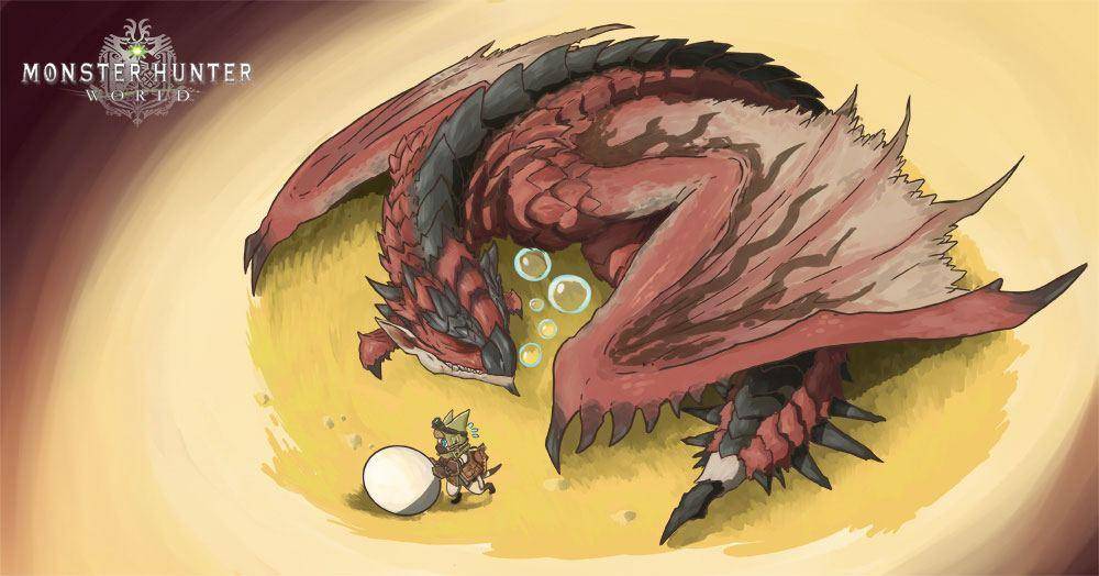 Monster Hunter World Handtuch Rathalos & Palico Egg Quest 150 x 75 cm