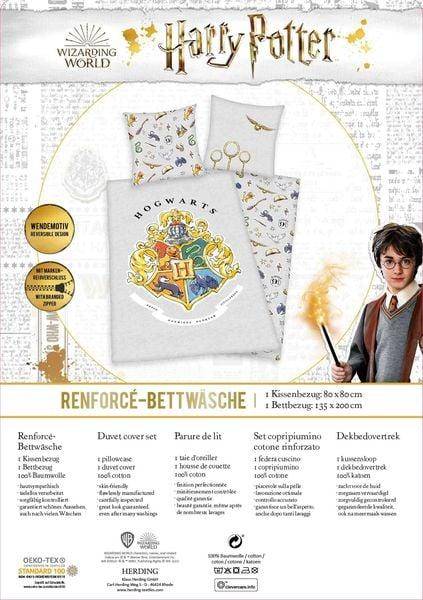 Harry Potter - Bettwäsche Set Hogwarts - 135 x 200 cm / 80 x 80 cm