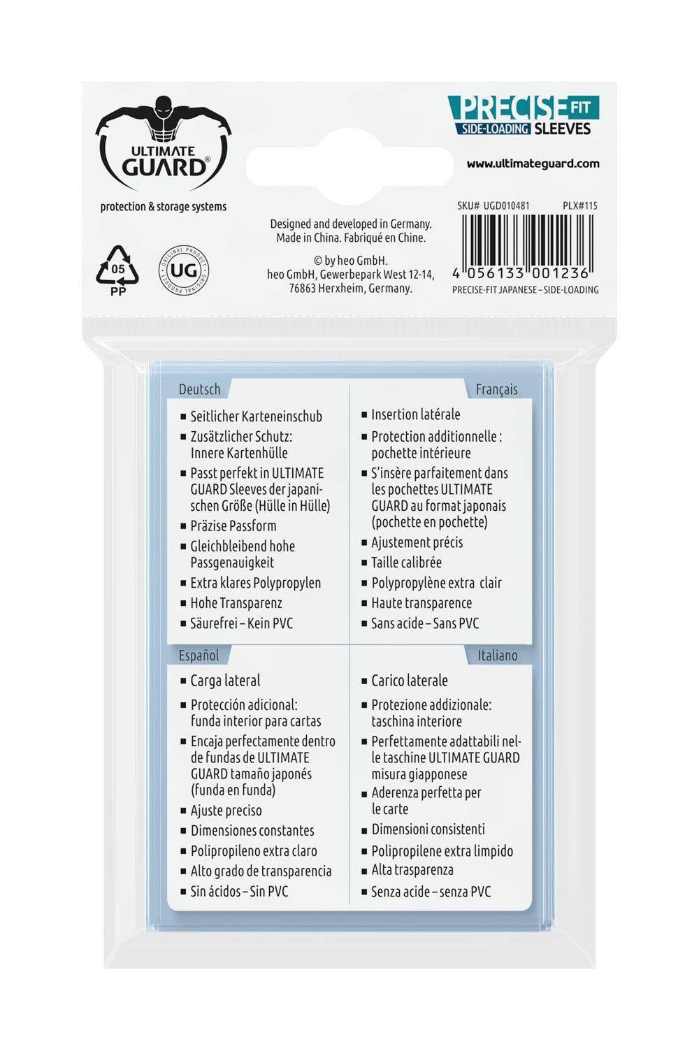 Ultimate Guard - Kartenhüllen Seiteneinschub Japanische Größe - Transparent (100)