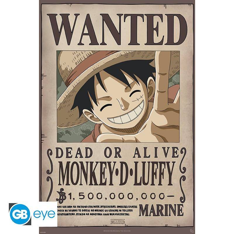 One Piece - Poster Wanted Ruffy - 91,5 x 61 cm