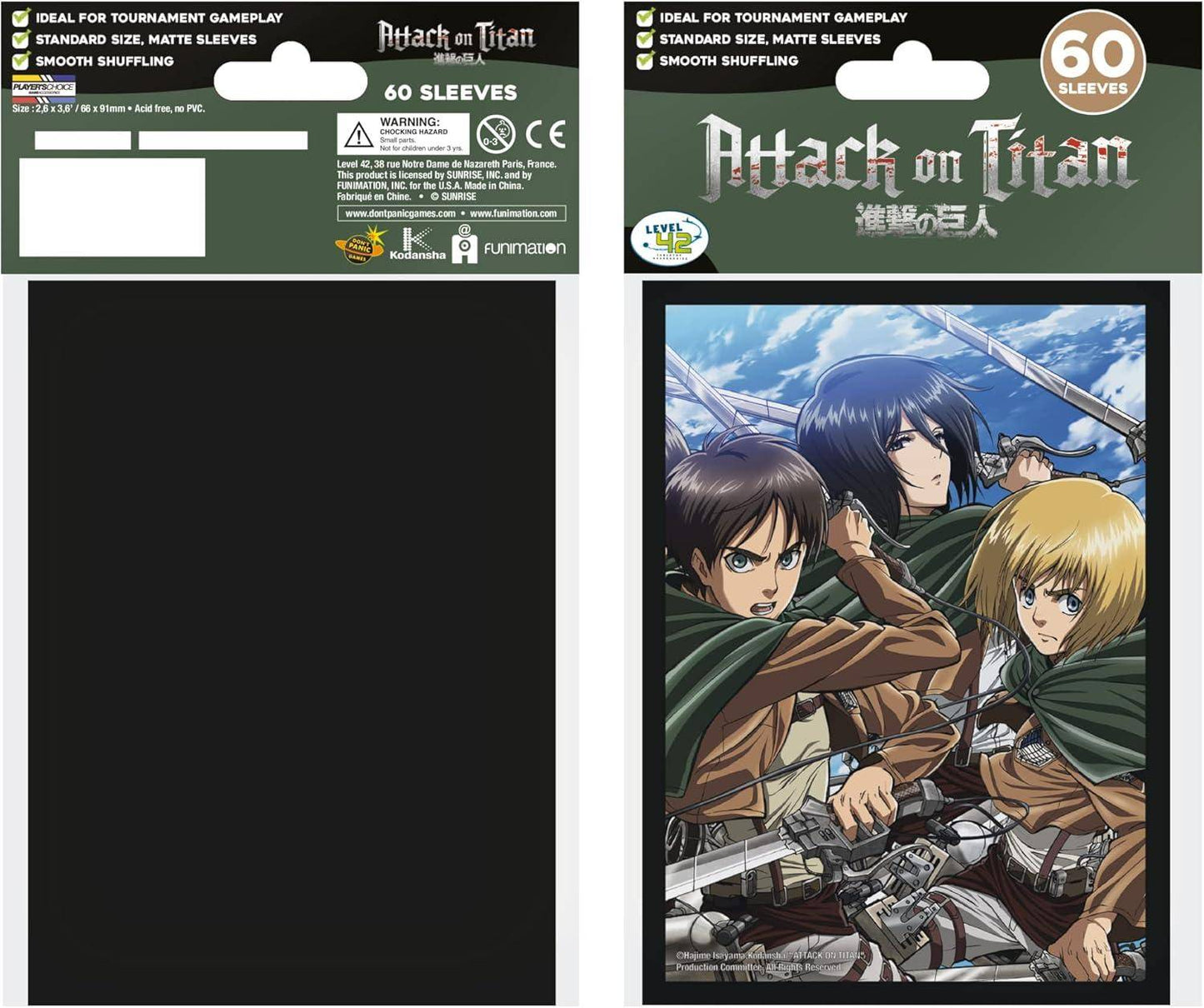 Attack on Titan - Kartenhüllen Standardgröße Kampftrio (60)