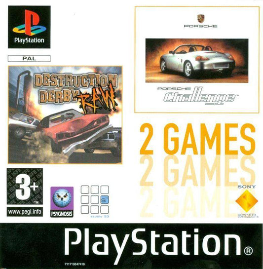 PS1 - Destruction Derby Raw & Porsche Challenge (Gebraucht)
