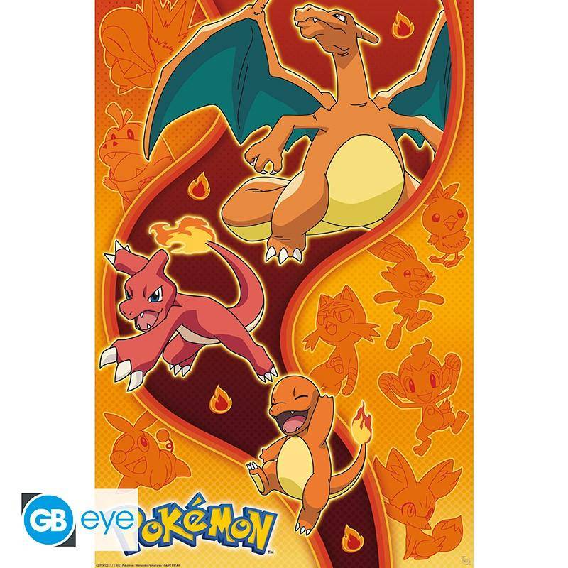 Pokémon - Poster Typ Feuer - 91,5 x 61 cm