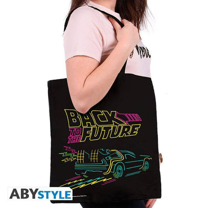 Zurück in die Zukunft - Baumwolltasche DeLorean - 37 x 42 cm