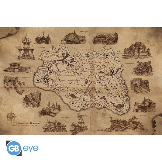The Elder Scrolls - Poster Skyrim Karte - 91,5 x 61 cm