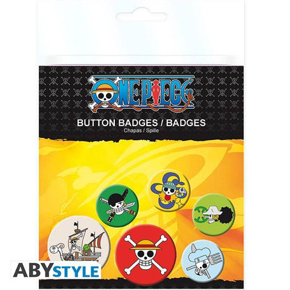 One Piece - Button Set Piratenflaggen