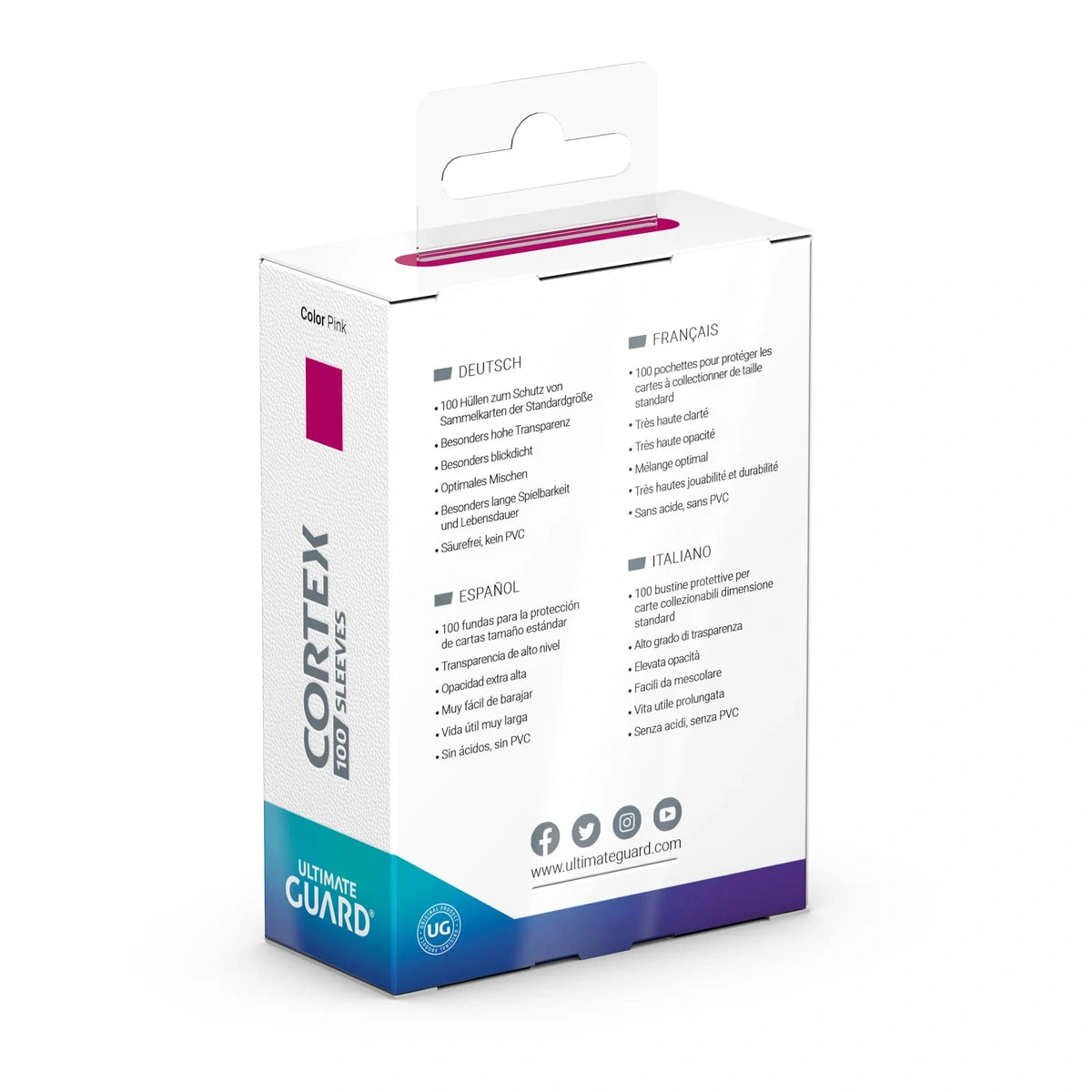 Ultimate Guard - Kartenhüllen Cortex Standardgröße - Rosa - 100 Stk