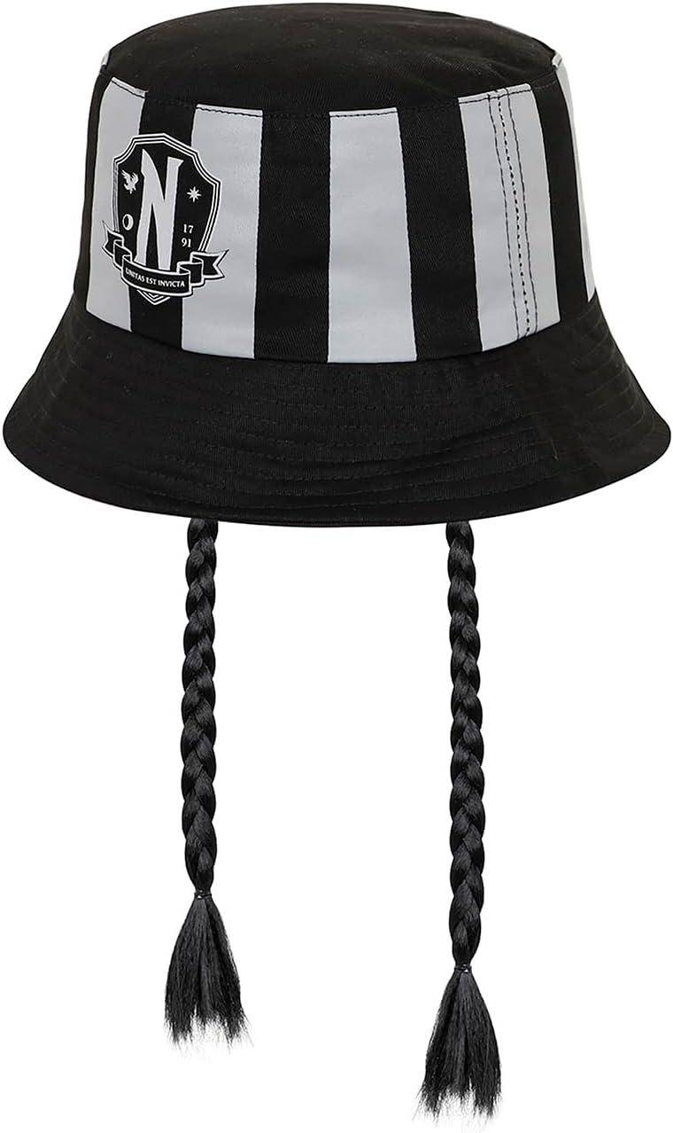 Wednesday - Bucket Hat mit Zöpfen Emblem - Kinder