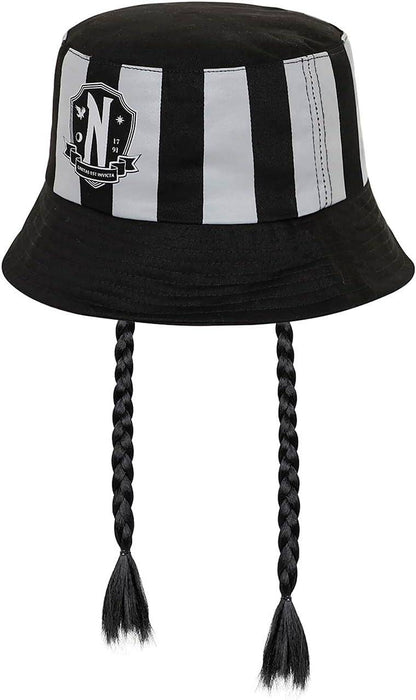 Wednesday - Bucket Hat mit Zöpfen Emblem - Kinder