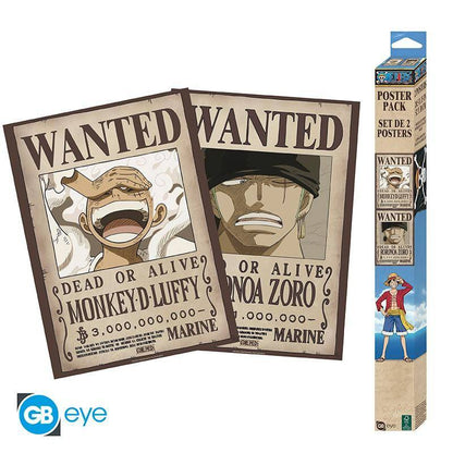 One Piece - Poster Doppelpack Ruffy Gear 5 & Zorro - 52 x 38 cm