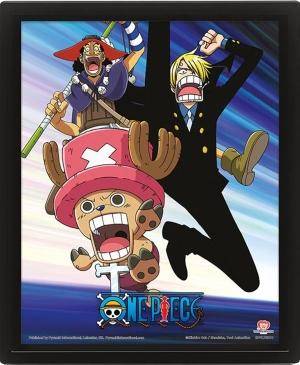 One Piece - Gerahmtes Bild 3D Angriff der Strohhutbande - 26 x 20 cm