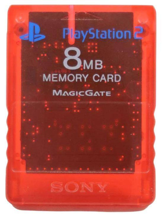 PS2 - Memory Card - Rot Transparent - 8MB (Gebraucht)