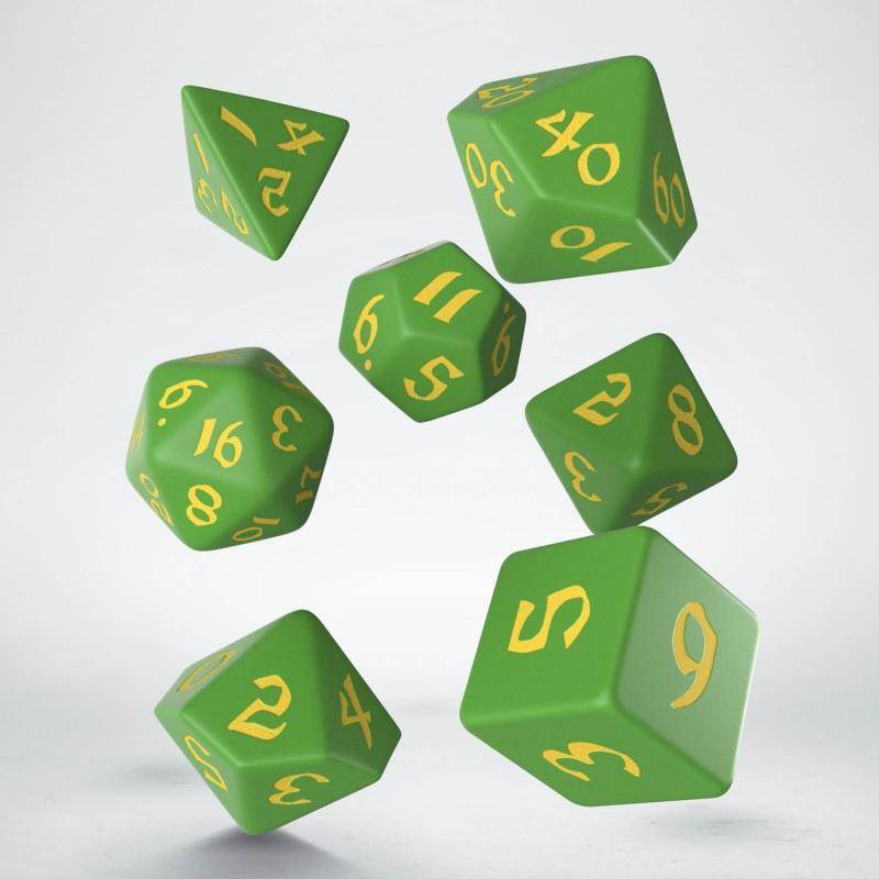 Q Workshop - Würfel Set Classic Runic RPG - Grün & Gelb -7