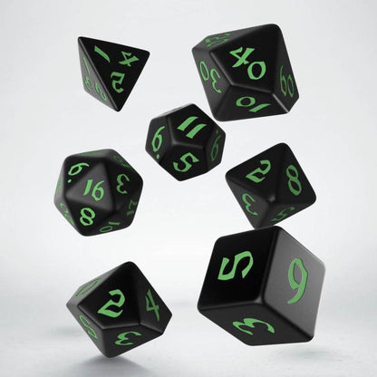 Q Workshop - Würfel Set Classic Runic RPG Würfel Set - Schwarz & Grün - 7