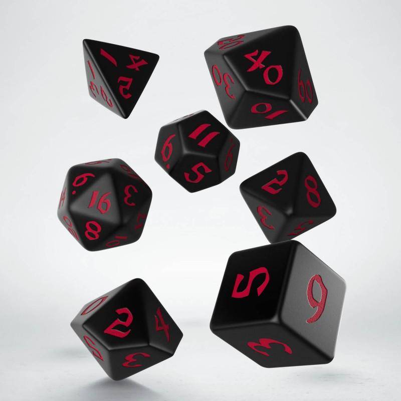 Q Workshop - Würfel Set Classic Runic RPG - Schwarz & Rot - 7
