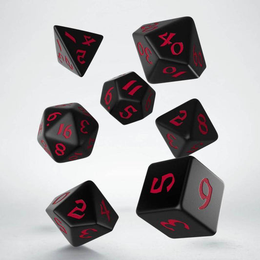 Q Workshop - Würfel Set Classic Runic RPG - Schwarz & Rot - 7