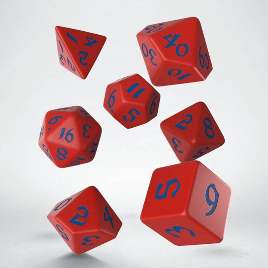 Q Workshop - Würfel Set Classic Runic RPG - Rot & Blau - 7