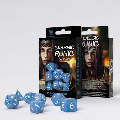 Q Workshop - Würfel Set Classic Runic RPG - Gletscher & Weiss - 7