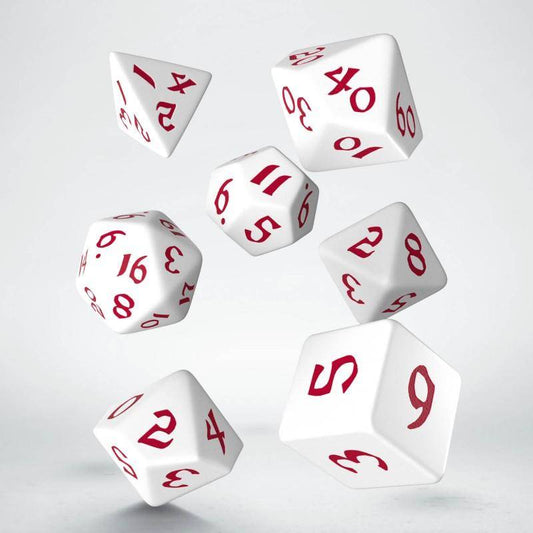 Q Workshop - Würfel Set Classic Runic RPG - Weiss & Rot - 7