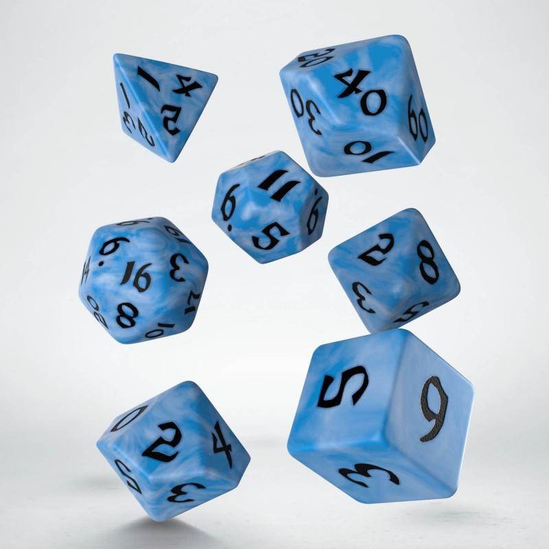 Q Workshop - Würfel Set Classic Runic RPG - Gletscher & Schwarz - 7