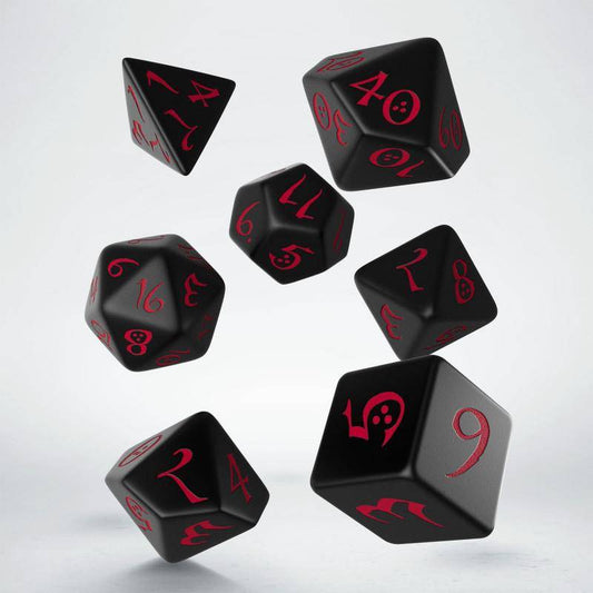 Q Workshop - Würfel Set RPG Classic - Schwarz & Rot - 7