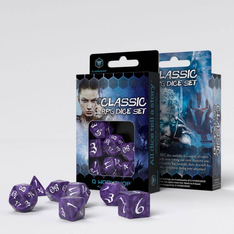 Q Workshop - Würfel Set RPG Classic - Lavendel & Weiss - 7