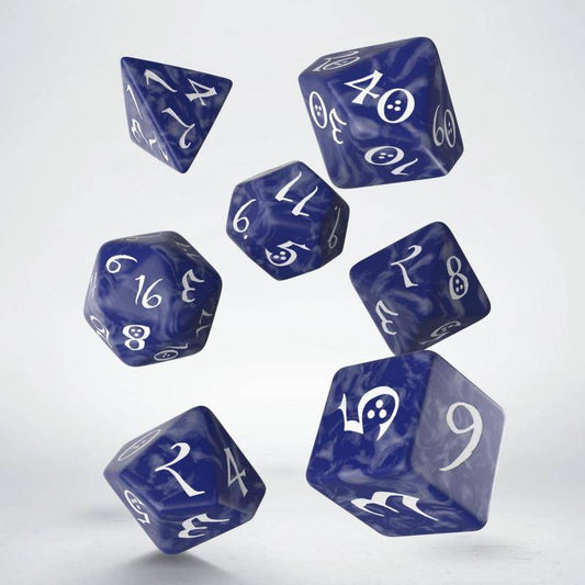 Q Workshop - Würfel Set RPG Classic - Kobalt & Weiss - 7