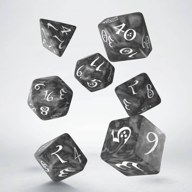 Q Workshop - Würfel Set RPG Classic - Smoky & Weiß - 7