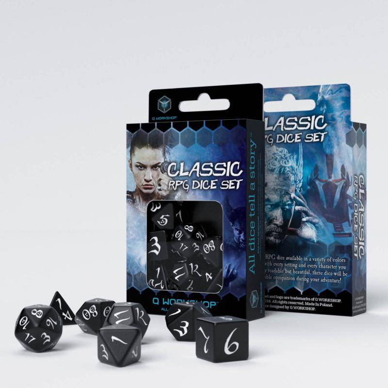 Q Workshop - Würfel Set RPG Classic - Schwarz & Weiß - 7