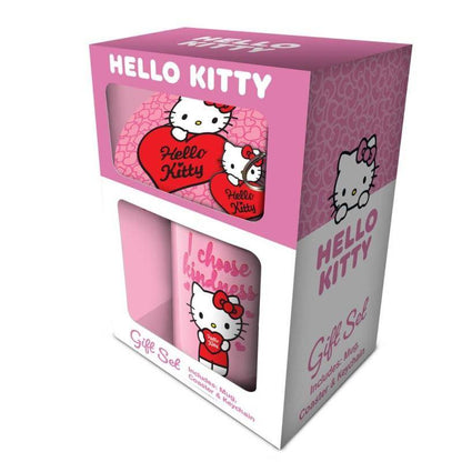 Sanrio - Geschenkset Hello Kitty - Tasse, Untersetzer & Schlüsselanhänger
