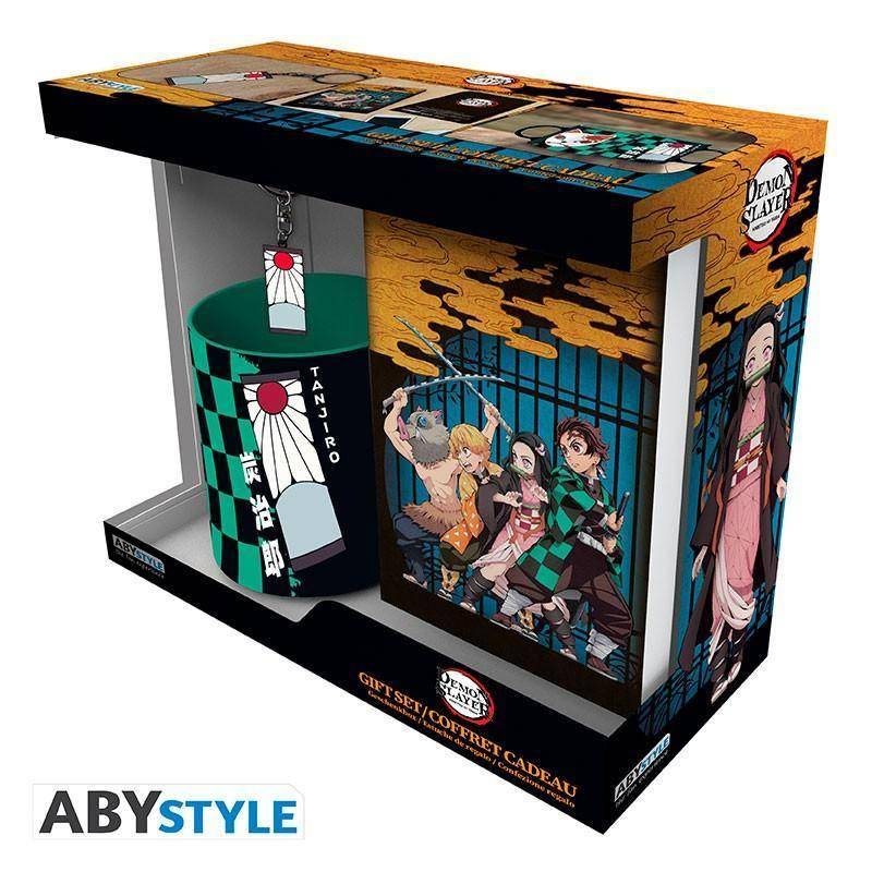 Demon Slayer - Geschenkset Tanjiro - Schlüsselanhänger, Tasse & Notizbuch