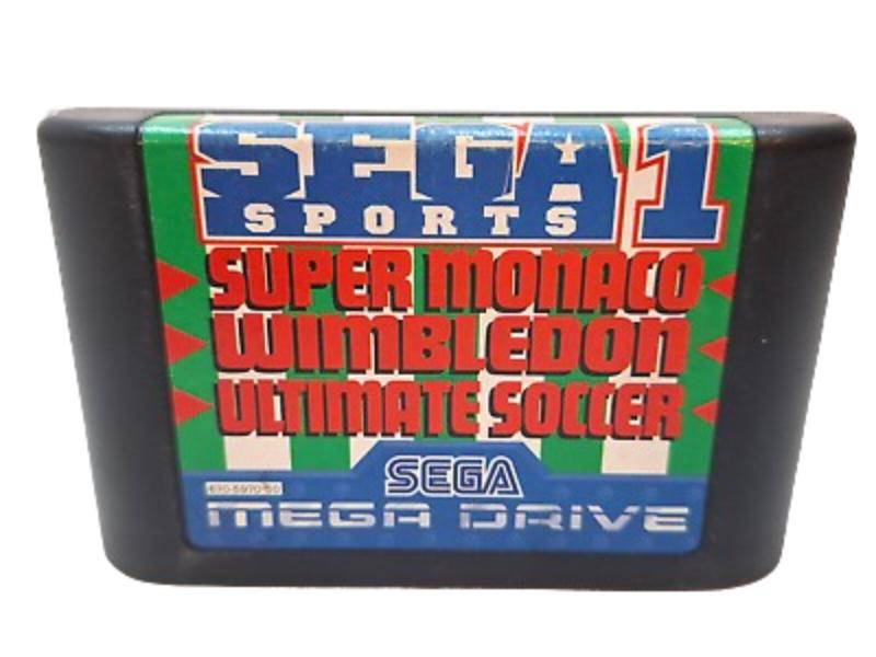 SMD - SEGA Sports 1 Super Monaco Wimbledon Ultimate Soccer - Nur Modul (Gebraucht)