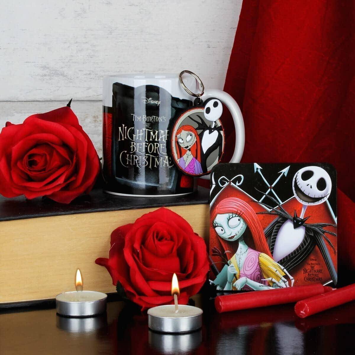 Nightmare before Christmas - Geschenkset Jack & Sally - Tasse, Untersetzer & Schlüsselanhänger