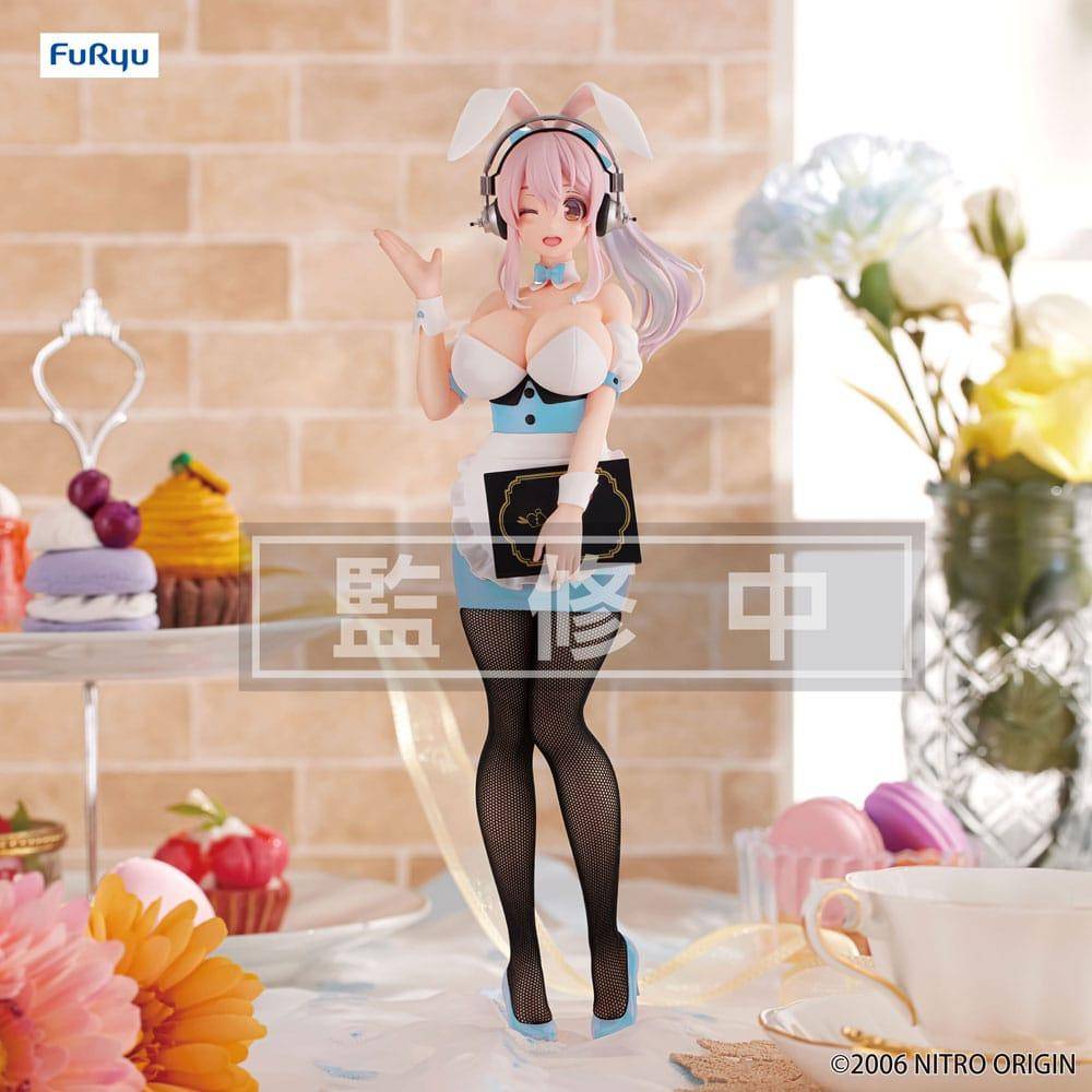 Super Sonico - Statue Super Sonico BiCute Bunnies Kellnerin Blue - 28 cm
