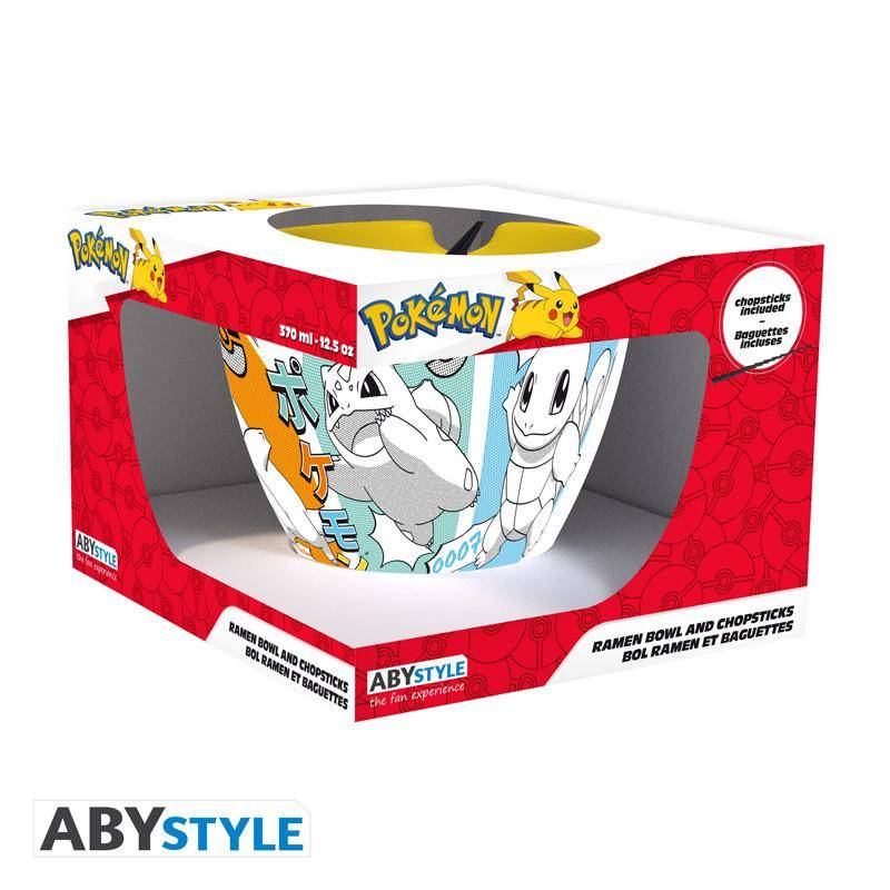 Pokemon - Schüssel mit Essstäbchen Starter 1. Generation - 370 ml